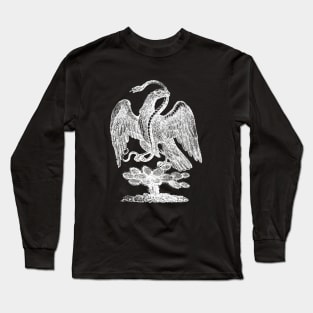 Posada Mexican Eagle with Rattlesnake and Cactus from 1901 T-Shirt Long Sleeve T-Shirt